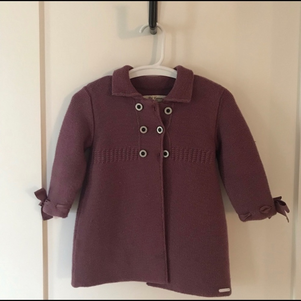 Pili Carerra Girls 12m Thick Sweater Coat EUC